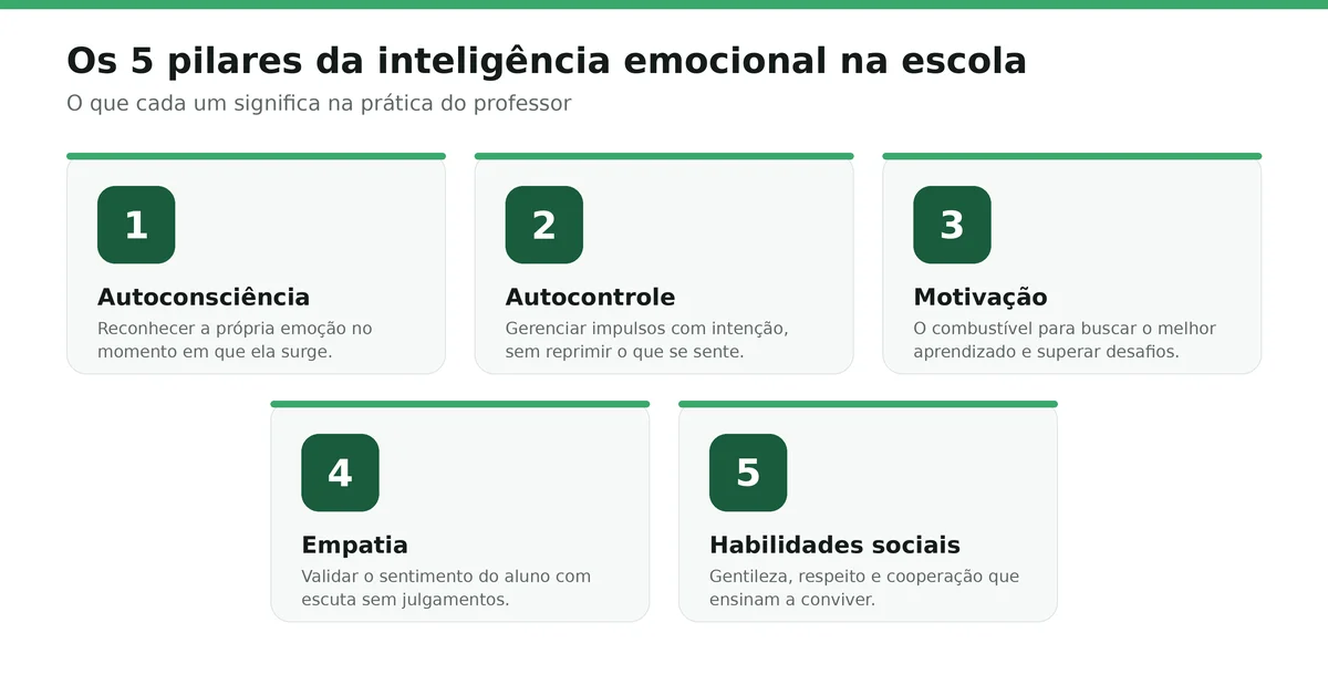 Os cinco Pilares da Inteligência Emocional na Escola.